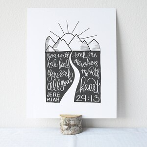 Jeremiah 29:13 Printable Bible Verse Art Print 8x10 Digital Wall Art Gift