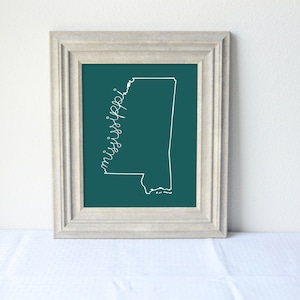 Imprimable du Mississippi State Art Print 8 x 10 mur numérique Art cadeau