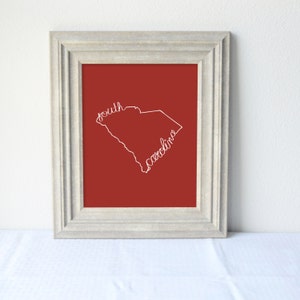 Printable South Carolina State Art Print 8x10 Digital Wall Art Gift