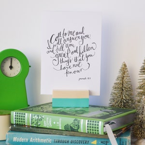 Jeremiah 33:3 Print Bible Verse Call to me and I will answer you Art 5x7 8x10 Digital Wall Art Gift