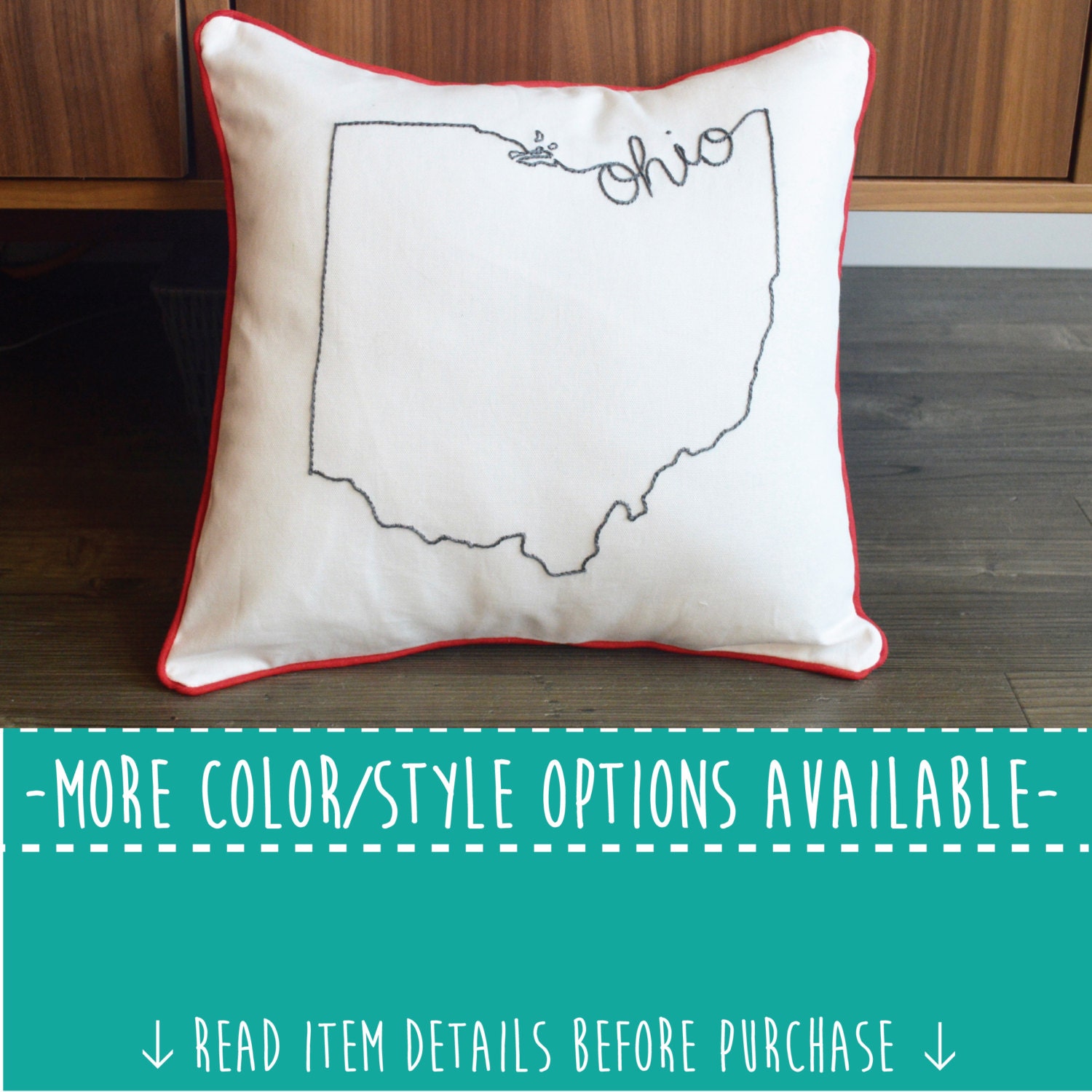 Ohio State Embroidered Decorative Throw Pillow Cover United Etsy