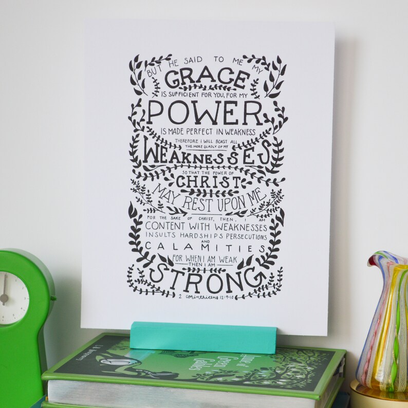 2 Corinthians 12:9-10 l Print Bible Verse For when I am ...