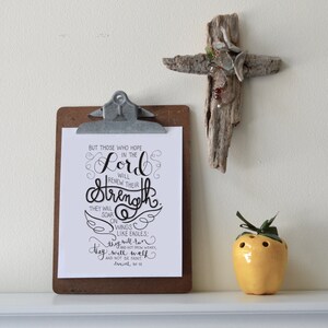 Isaiah 40:31 Printable Bible Verse Art Print 8x10 Digital Wall Art Gift