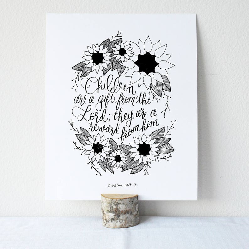 Psalm 127:3 Printable Bible Verse Art Print 8x10 Digital Wall | Etsy