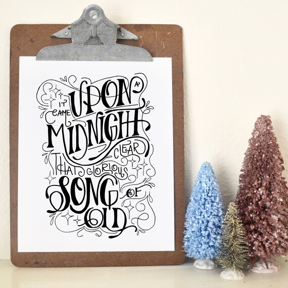 It Came Upon A Midnight Clear Printable Christmas Carol Hymn Etsy It Came Upon A Midnight Clear Printable Christmas Carol Hymn Etsy