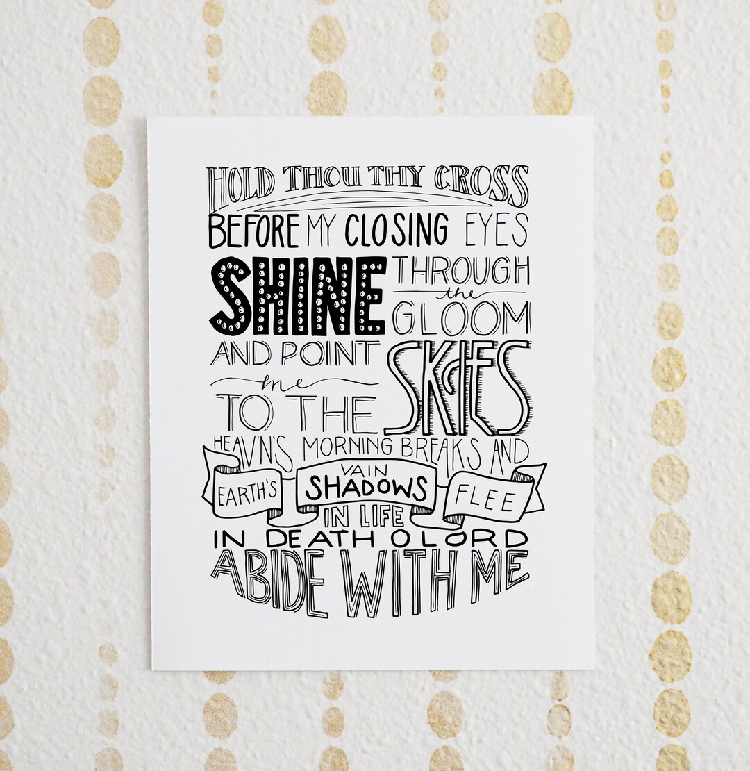 Abide With Me Hymn Printable Bible Verse Art Print 8x10 Digital Wall ...