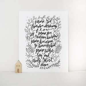 Doxology Praise God From Whom All Blessing Flow Printable Bible Verse Art Print 8x10 Digital Wall Art Gift