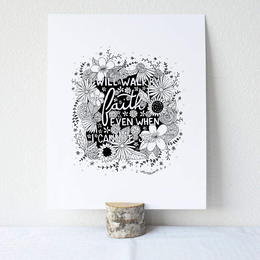 2 Corinthians 5:7 Printable Bible Verse Art Print 8x10 Digital Wall Art ...