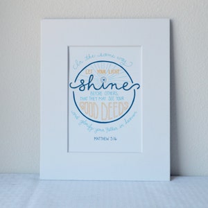 Matthew 5:16 Print Bible Verse Art 5x7 Digital Wall Art Gift