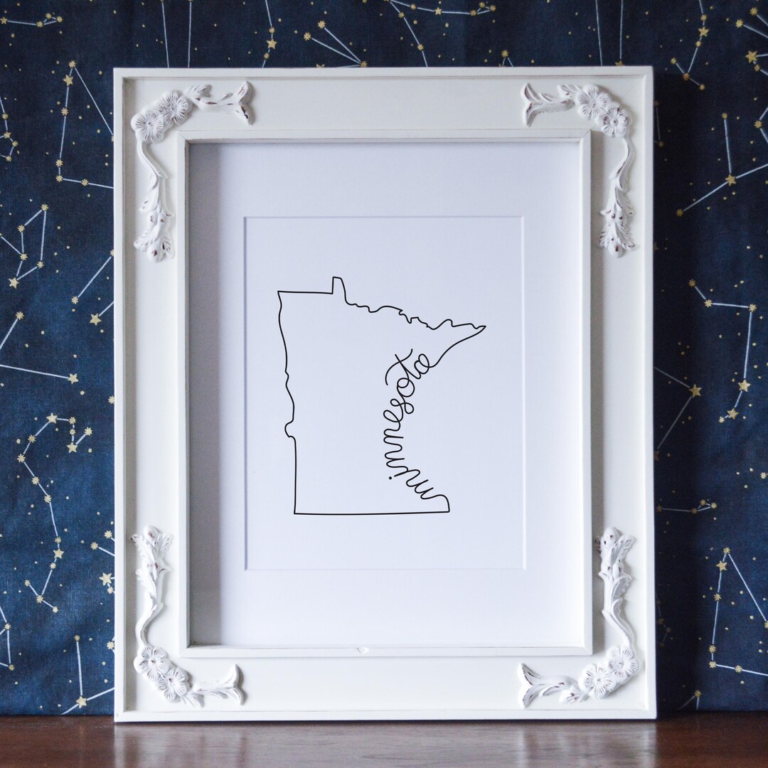 Printable Minnesota State Art Print Digital Wall Art Gift - Etsy