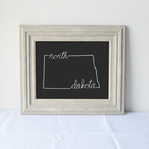 Printable North Dakota State Art Print 8x10 Digital Wall Art Gift