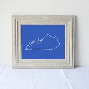 Printable Kentucky State Art Print 8x10 Digital Wall Art Gift
