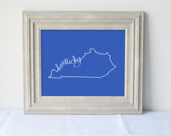 Printable Kentucky State Art Print 8x10 Digital Wall Art Gift