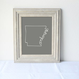 Printable Arkansas State Art Print 8x10 Digital Wall Art Gift