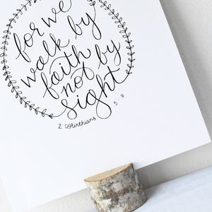 2 Corinthians 5:7 Printable Bible Verse Art Print 8x10 Digital Wall Art ...