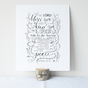 Numbers 6:24-26 Blessing Printable Bible Verse Art Print 8x10 Digital Wall Art Gift The Lords Prayer