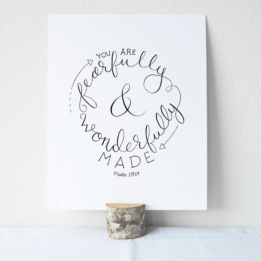 Psalm 139:14 Printable Bible Verse Art Print 8x10 Digital Wall Art Gift ...