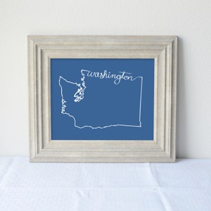 Printable Washington State Art Print 8x10 Digital Wall Art Gift