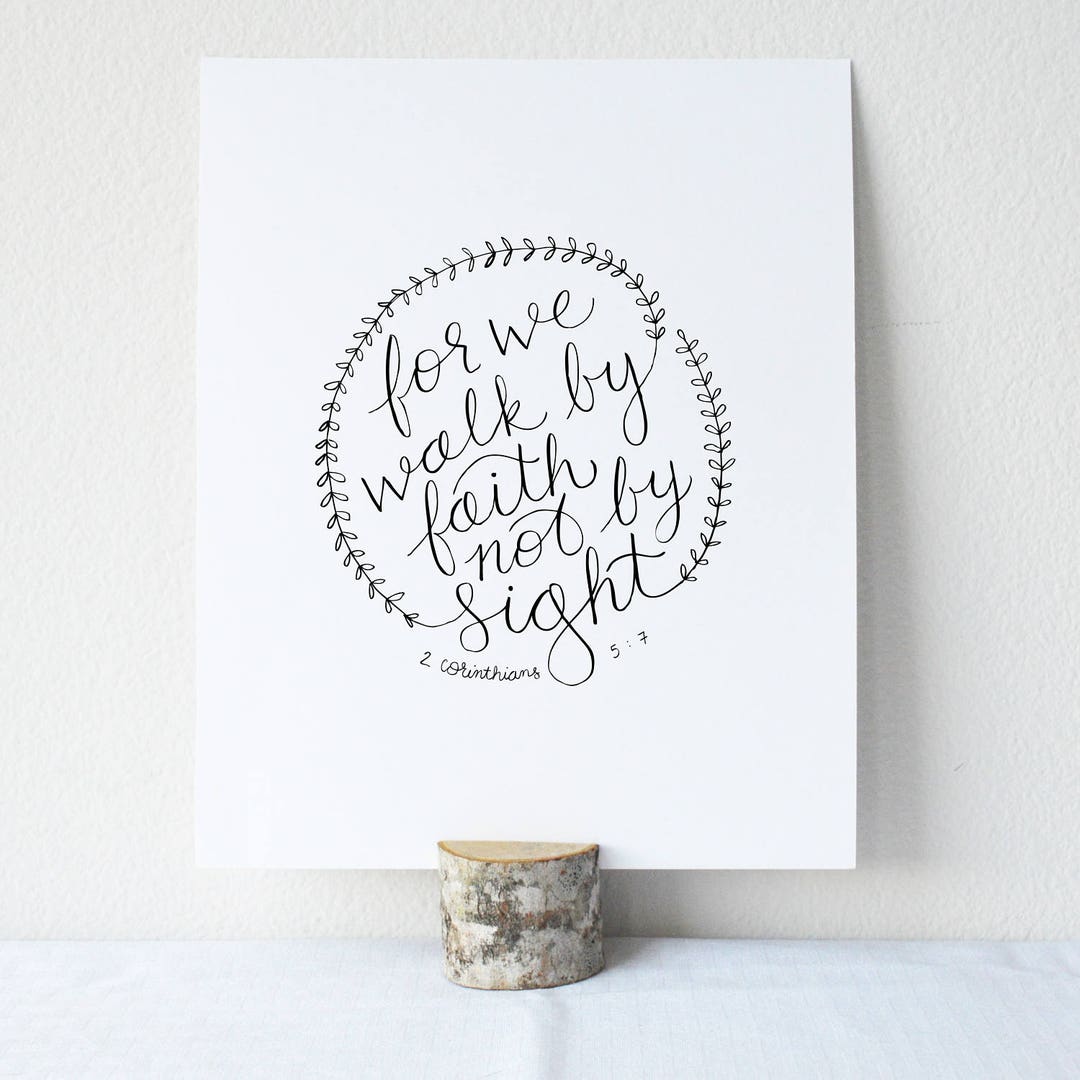 2 Corinthians 5:7 Printable Bible Verse Art Print 8x10 Digital Wall Art ...