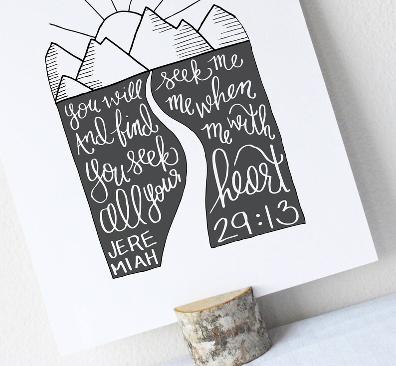 Jeremiah 29:13 Printable Bible Verse Art Print 8x10 Digital | Etsy