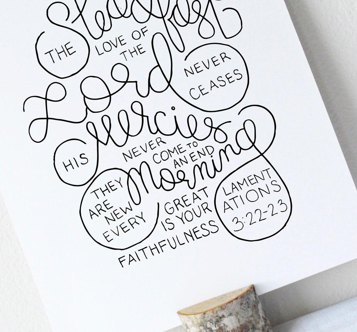Lamentations 3:22-23 Printable Bible Verse Art Print 8x10 - Etsy