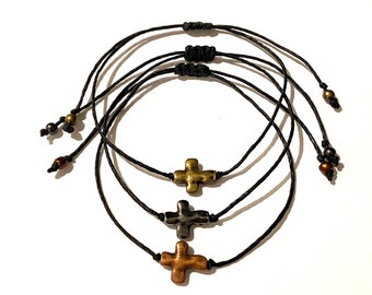 Cross String Bracelet Hemp Bracelet Hemp Anklet Man Ankle Bracelet Christian Jewelry Teen Minimal Jewelry Cross Bracelet Jewelry With Cross