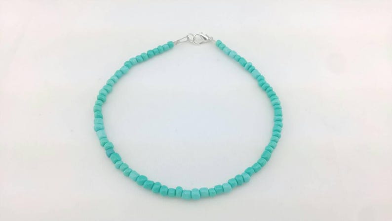Turquoise Silver Necklace Beaded Necklaces Handmade Jewelry Boho Necklace Jewelry Unique Jewelry Necklaces Seed Bead Necklaces Birthday Gift
