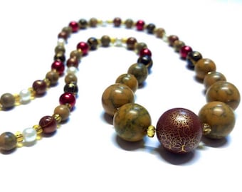 Long Random Bead Necklace Handmade Jewelry Unique Beaded Necklace