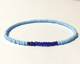 Something Blue Ankle Bracelet Stretch Bracelet Bridesmaid Gifts Waterproof Bracelet Custom Jewely Something Blue Bride Gift