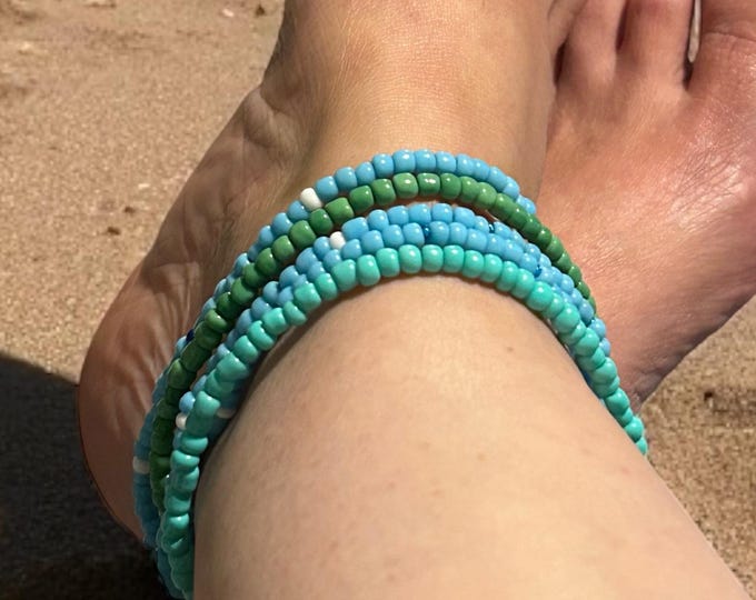 Featured listing image: Stackable Personalized Bracelet Stretch Anklets, Beaded Bracelets