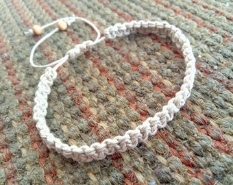 Surfer Hemp Bracelet Mens Ankle Bracelet  Mens Macramé Adjustable Bracelet Handmade, Hemp Jewelry, Ankle Bracelet, His Hers Hemp Bracelet