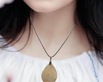 Teardrop Agate Pendant Necklace Choker Custom Jewelry Stainless Steel Layering Necklaces for Women