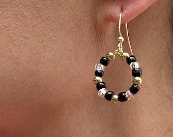 Yellow Gold Hoops Dangle Drop Earrings for Women, Accessories Jewelry Gifts for Her