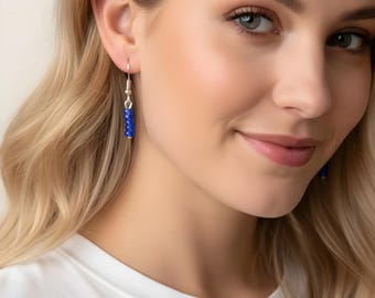 Beaded Dangle Earrings: Stainless Steel Drop Earrings, Bridesmaid Gifts