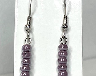 Handmade Beaded Dangle Earrings: Stainless Steel, Hypoallergenic