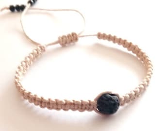 Lava Bead Bracelet, Handmade Jewelry, Hemp Bracelet, Christmas Gifts, String Bracelet, One Bead Bracelet, Hemp Jewelry, Handmade