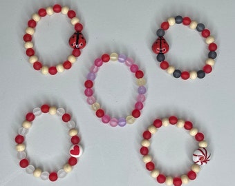 Trendy Bracelet Stretch Beaded Bracelets Jewelry Gifts for Teen Girls, Christmas Stocking Stuffers, Emoji, Pumpkin Charm Bracelets