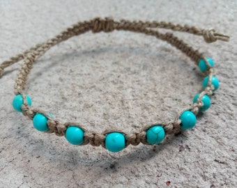 Hemp Bracelet Mens Ankle Bracelet, Beach Anklet Handmade Adjustable Bracelet Hemp Jewelry Woven Jewelry Hemp Braided Bracelet Ankle Bracelet