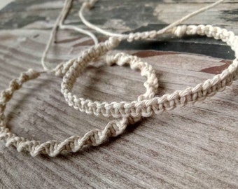 Custom Hemp Bracelet Ankle Bracelet Set of 2 Couple Bracelet Couples Jewelry His Hers Hemp Bracelet Hemp Jewelry Bracelet for Couples Gift
