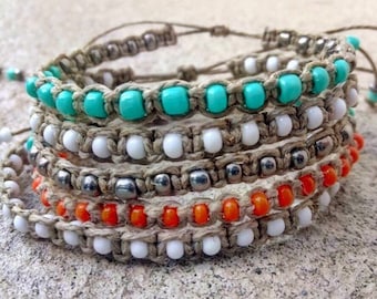Hemp Bracelet Ankle Bracelet Stackable Hemp Bracelet Beach Anklet Hemp Jewelry Ankle Bracelet Boho Stackable Bracelet Boho Bracelet Jewelry