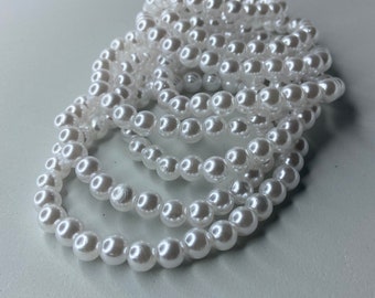 White Pearl Stretch Bracelet Beaded Bracelets Ankle Bracelet Boho Bride Bead Bracelet Pearl Anklet Slip on Bracelet