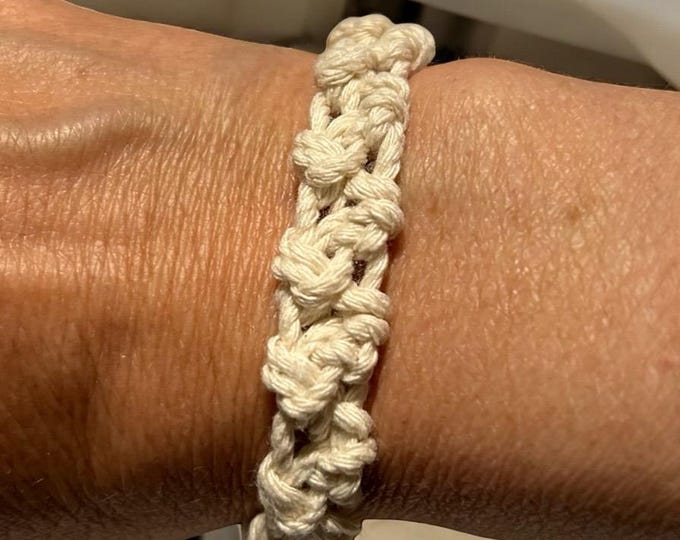 Featured listing image: Handmade Cotton Tie Bracelet: Braided Friendship Jewelry