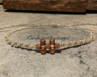 Hemp Bracelets for Women or Men Macrame Stackable Wood Hemp Bracelet Ankle Bracelet Hemp Jewelry Hemp Anklet