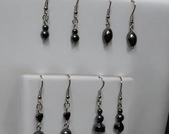 Hematite Drop Earrings Dangle Bead Handmade Jewelry Gifts for Women