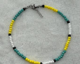 Colorful Beaded Ankle Bracelet, 10 inch Stainless Steel Anklet