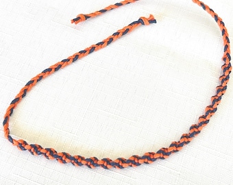 Tie Bracelet Spiral Knot Orange Blue Hemp Bracelet, Sports