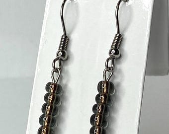 Handmade Beaded Dangle Earrings: Dragon Eyes Bead Stainless Steel Non Tarnish Earrings, Bridesmaid Gifts