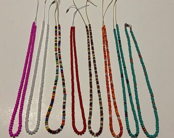 Personalized Custom Boho Beaded Dainty Choker Necklace Colorful Mismatched Beads Unisex Jewelry