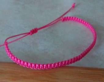 Pink Ankle Bracelet Adjustable Cord Bracelet Anklet Macrame Bracelet Nylon Cord Bracelet String Ankle Bracelet Christmas Stocking Stuffer
