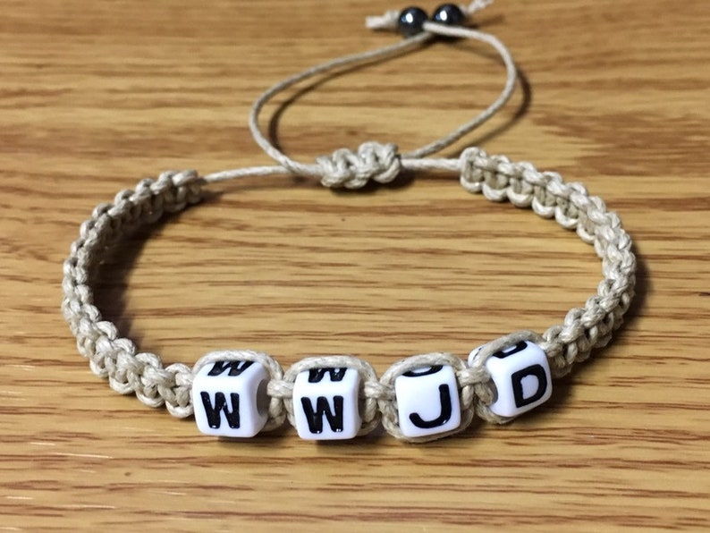WWJD Bracelets Personalized Bracelet Hemp Bracelet Name Ankle Etsy